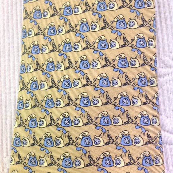 Florentinian Firenze Talking Wired Telephones Rep Tie - Picture 1 of 10
